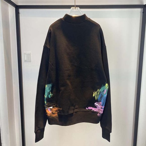 GALLERY DEPT Orange Letter Print Logo T-Shirt - Black Long Sleeve - Picture 9 of 16